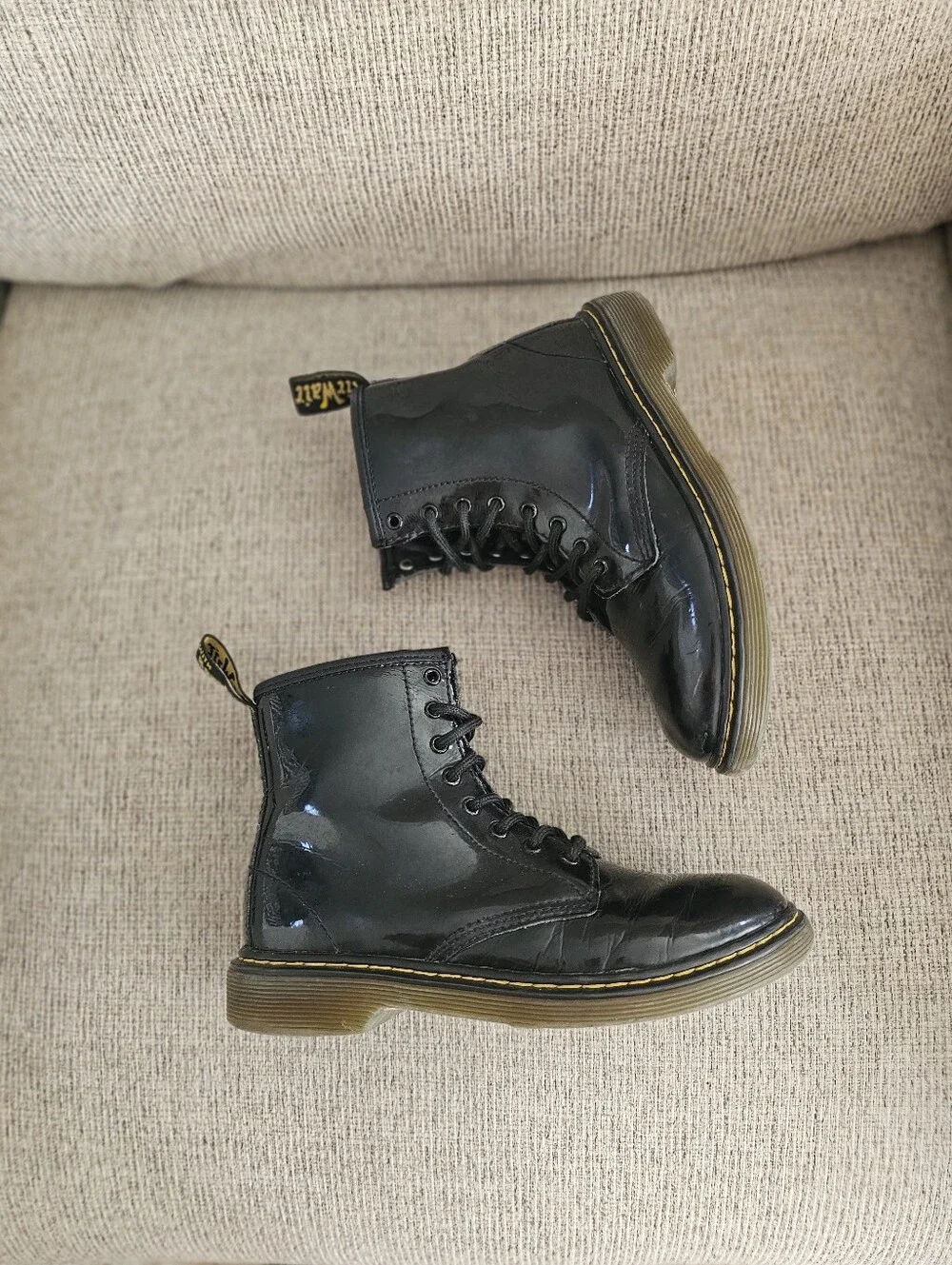 Dr. Martens Junior 1460 Patent Leather Lace Up Boots Size 3